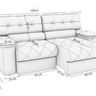 Sofá 230 Cm Retrátil E Reclinável Malta Chumbo Escuro