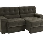 Sofá 230 Cm Retrátil E Reclinável Malta Chumbo Escuro