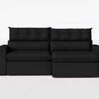 Sofá 230 Cm Retrátil E Reclinável Molas Ensacadas Preto