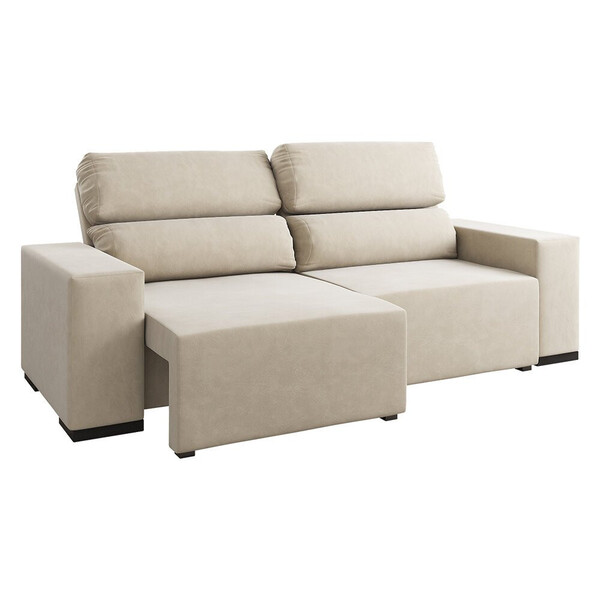 Sofá 230 Cm Retrátil E Reclinável Viero Eduarda 3 Ou Mais Lug