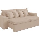 Sofá 230 Cm Retrátil Itaguaí Com Molas Bonnel 2 Lugares Bege