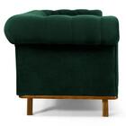 Sofá 230cm 3 Lugares Base Madeira Império Veludo Musgo Domi