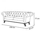 Sofá 230cm 3 Lugares Base Madeira Império Veludo Uva Domi