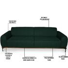 Sofá 230cm 3 Lugares Molino C-117 Linho Verde Musgo