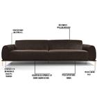 Sofá 230cm 3 Lugares Molino Veludo Marrom
