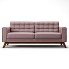 Sofá 230cm 3 Lugares Sandero Veludo Rosê