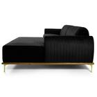Sofá 230cm 4 Lugares Chaise Molino Veludo Preto