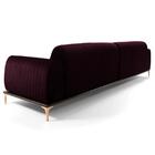 Sofá 230cm 4 Lugares Chaise Molino Veludo Uva