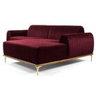 Sofá 230cm 4 Lugares Com Chaise Direito Pés Gold Molino B-278