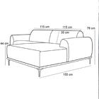 Sofá 230cm 4 Lugares Com Chaise Direito Pés Gold Molino D-465