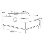 Sofá 230cm 4 Lugares Com Chaise Esquerdo Pés Gold Molino C-10