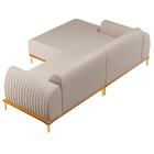Sofá 230cm 4 Lugares Com Chaise Esquerdo Pés Gold Molino C-10