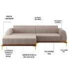 Sofá 230cm 4 Lugares Com Chaise Esquerdo Pés Gold Molino C-10