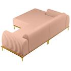 Sofá 230cm 4 Lugares Com Chaise Esquerdo Pés Gold Molino C-10