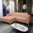 Sofá 230cm 4 Lugares Com Chaise Esquerdo Pés Gold Molino C-10
