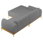 Sofá 230cm 4 Lugares Com Chaise Esquerdo Pés Gold Molino C-41