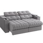 Sofá 230cm Com Porta Copos Retrátil E Reclinável Premier Sued