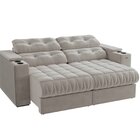 Sofá 230cm Com Porta Copos Retrátil E Reclinável Premier Velu