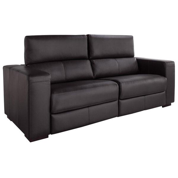 Sofá 230cm Reclinável 2 Lugares Chicago T02 Couro Preto