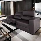Sofá 230cm Reclinável 2 Lugares Chicago T02 Couro Preto