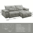 Sofá 230cm Retratil E Reclinavel 4 Lugares Texas Nevoa