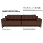 Sofá 235cm Decorativo Sala De Estar Agostino Couro Marrom G52