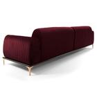 Sofá 245cm 4 Lugares Com Chaise Direito Pés Gold Molino B-278