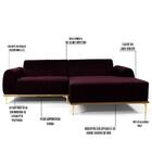 Sofá 245cm 4 Lugares Com Chaise Direito Pés Gold Molino B-292