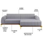 Sofá 245cm 4 Lugares Com Chaise Direito Pés Gold Molino C-315