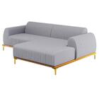 Sofá 245cm 4 Lugares Com Chaise Direito Pés Gold Molino C-315
