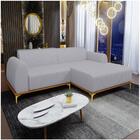 Sofá 245cm 4 Lugares Com Chaise Direito Pés Gold Molino C-315