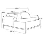 Sofá 245cm 4 Lugares Com Chaise Esquerdo Pés Gold Molino B-15