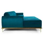 Sofá 245cm 4 Lugares Com Chaise Esquerdo Pés Gold Molino B-66