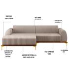 Sofá 245cm 4 Lugares Com Chaise Esquerdo Pés Gold Molino C-10