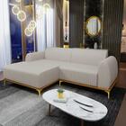 Sofá 245cm 4 Lugares Com Chaise Esquerdo Pés Gold Molino C-10