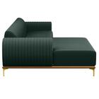 Sofá 245cm 4 Lugares Com Chaise Esquerdo Pés Gold Molino C-11