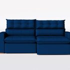 Sofá 250 Cm Retrátil E Reclinável Molas Ensacadas Azul