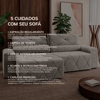 Sofá 250cm 4 Lugares Retratil E Reclinavel Houston  Nevoa