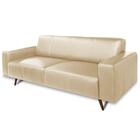Sofá 250cm Pés Palito 3 Lugares Quebec T02 Couro Matte Nude