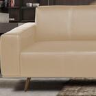 Sofá 250cm Pés Palito 3 Lugares Quebec T02 Couro Matte Nude