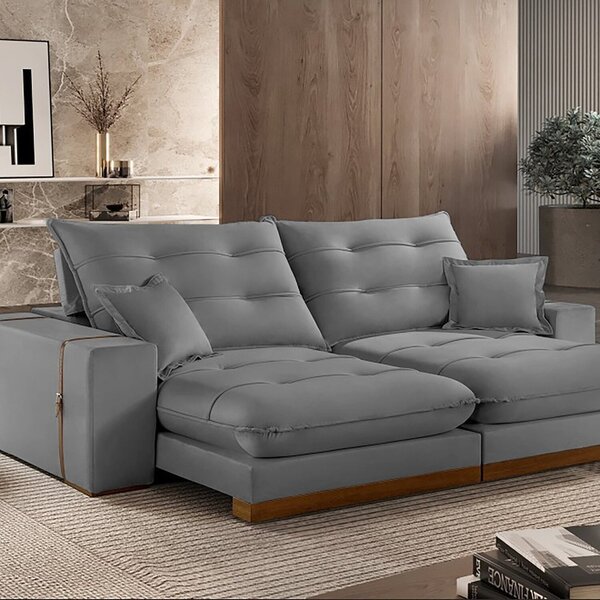 Sofá 250cm Retrátil E Reclinável Fazzio Com Molas Ensacadas 2