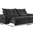 Sofá 250cm Retrátil E Reclinável Fazzio Com Molas Ensacadas 2