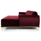 Sofá 255cm 4 Lugares Chaise Molino Veludo Marsala