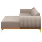 Sofá 255cm 4 Lugares Com Chaise Direito Pés Gold Molino C-107