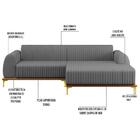 Sofá 255cm 4 Lugares Com Chaise Direito Pés Gold Molino C-416