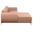 Sofá 255cm 4 Lugares Com Chaise Esquerdo Pés Gold Molino C-10