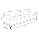 Sofá 255cm Decorativo Sala De Estar Agostino Couro Marrom G52