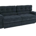 Sofá 260 Cm Retrátil E Reclinável Malta Azul Marinho
