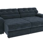 Sofá 260 Cm Retrátil E Reclinável Malta Azul Marinho