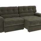 Sofá 260 Cm Retrátil E Reclinável Malta Chumbo Escuro